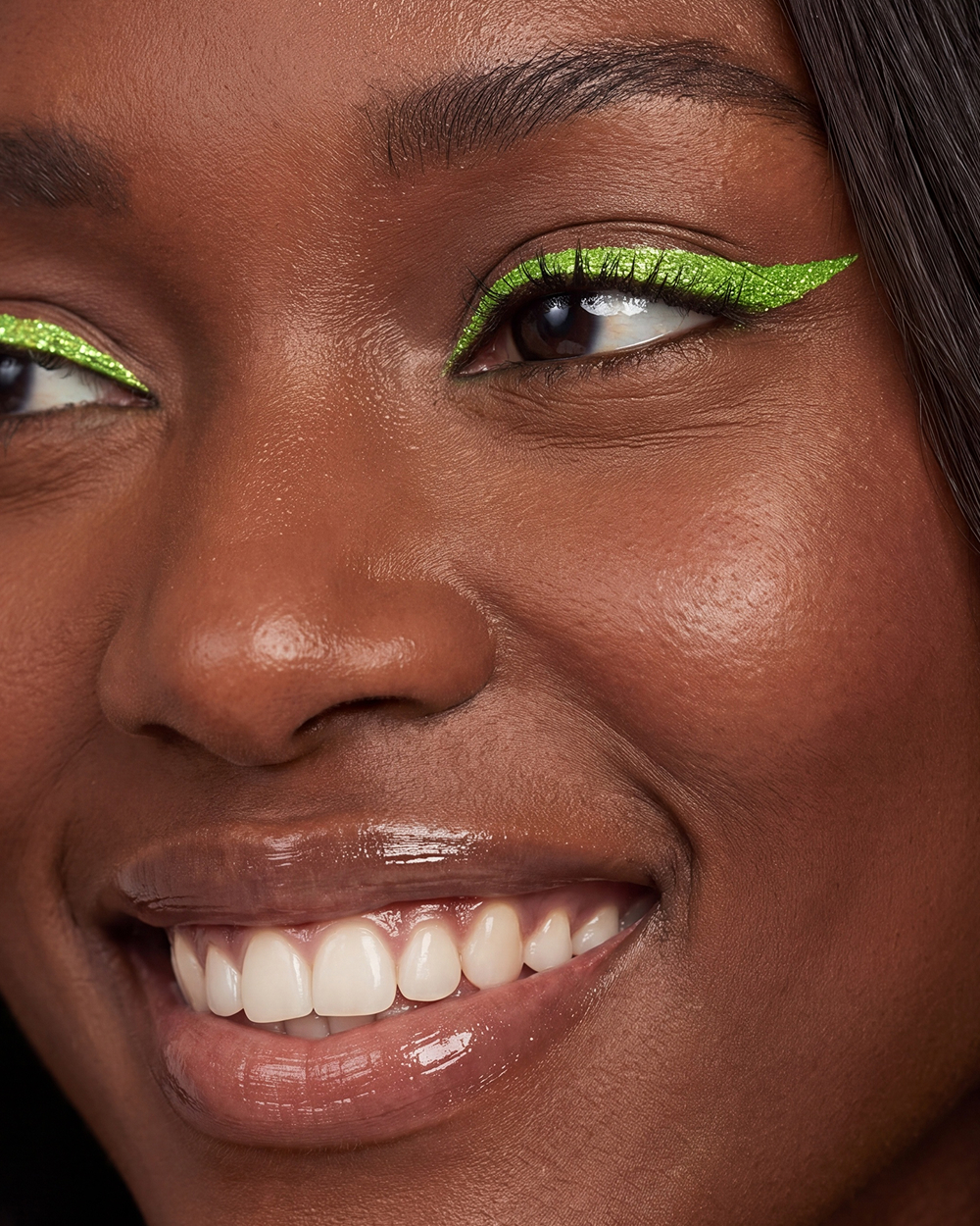 green eyeliner portrait